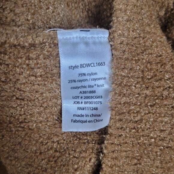 Barefoot Dreams Sweater Large Brown Cozychic Lite Half Zip Hi Low Pullover Honey - Picture 6 of 9